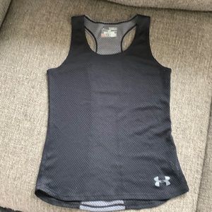 Under Armour Girls Youth Loose Fit Tank Black Gray Size Medium